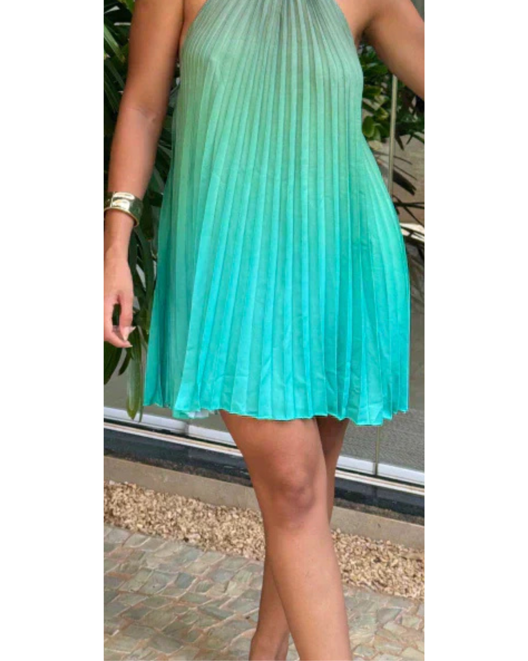 Vestido Plissado curto